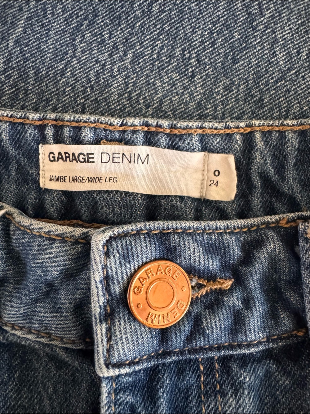 Garage Denim High-Rise Wide Leg Jeans - Light Blue